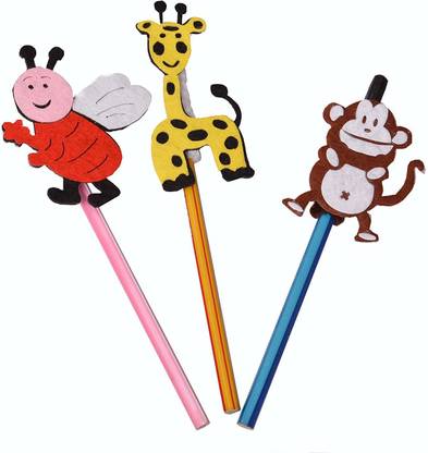 | SHASHI Fancy Animals Pencil Toppers (Gifts for Kids) 3 pack Pencil - Clay Art & Moulding | SHASHI Fancy Animals Pencil Toppers (Gifts for Kids) 3 pack Pencil - Clay Art & Moulding