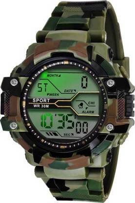 Accro army Hot Sale NEW Skmei Trendy 10 Digits digital Men’S Student Watch 50m Waterproof Big Dial LCD Second Day Week Hour Minutes Display Mens Watch (Red + Black) Analog-Digital Watch – For Men