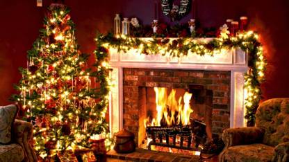 Christmas Tree Fireplace Christmas Tree Fireplace Sticker Poster Paper Print Decorative Posters In India Buy Art Film Design Movie Music Nature And Educational Paintings Wallpapers At Flipkart Com