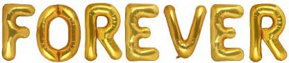 Stylewell Solid Golden Color Popular And Trending Name (Forever) 3D Foil Letter Balloon
