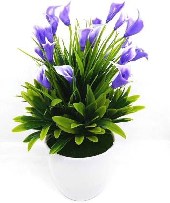 ELITEHOME Artificial Blue lily Flower Plant with Vase for Home and Office  Decoration Plastic Decorative Flower Plants with Pot Show Piece Flower  Plant with Pot Wild Artificial Plant with Pot Price in