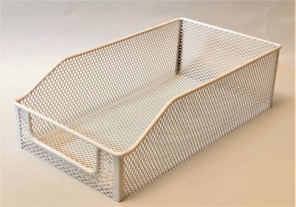White 2-Piece Multi-Purpose Storage Basket Metal Storage Basket Wall-Mounted Storage Basket Rose Liny 