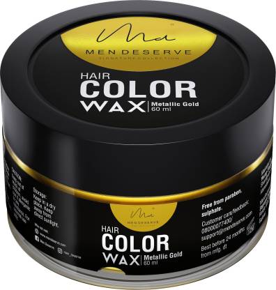 Men Deserve Hair Styling Color Wax For Strong Hold And Volume For  Highlights, Parties And Special Occasions (60 ML, Metallic Gold) Hair Wax -  Price in India, Buy Men Deserve Hair Styling