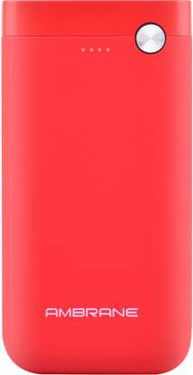 Ambrane 10000 mAh Power Bank (PP-11) (Red, Lithium Polymer) thumbnail