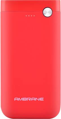 Ambrane 10000 mAh Power Bank (PP-11)  (Red, Lithium Polymer) thumbnail