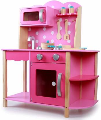 Webby Wooden Kitchen Set With, Wooden Kitchen Set For Toddler