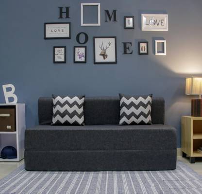 Uberlyfe Three Seater Sofa Bed Perfect For Guests Jute Fabric Washable Cover Dark Grey With 2 Cushions Zigzag Pattern 5 X 6 Feet Double In - How To Sew Sofa Bed Cover Uberlyfe Three Seater Sofa Bed Perfect For Guests Jute Fabric Washable Cover Dark Grey With 2 Cushions Zigzag Pattern 5 X 6 Feet Double In - How To Sew Sofa Bed Cover