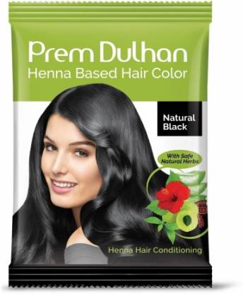 Prem Dulhan Henna Based Natural Black Hair Color 10G (Pack Of 10) - Price  in India, Buy Prem Dulhan Henna Based Natural Black Hair Color 10G (Pack Of  10) Online In India,