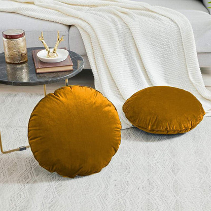 round orange cushion