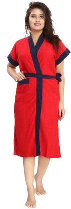 CHILEELIFE Red Free Size Bath Robe
