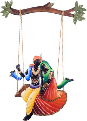 pics Simple Cute Radha Krishna Drawing ecraftindia radha krishna on swing wall hanging decorative showpiece 59 cm