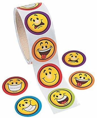 Fun Express 100 Smile Face Roll Stickers 1 Roll 