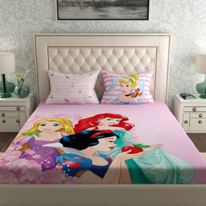 SPACES 180 TC Cotton Queen Cartoon Flat Bedsheet - Buy SPACES 180 TC Cotton Queen  Cartoon Flat Bedsheet Online at Best Price in India 