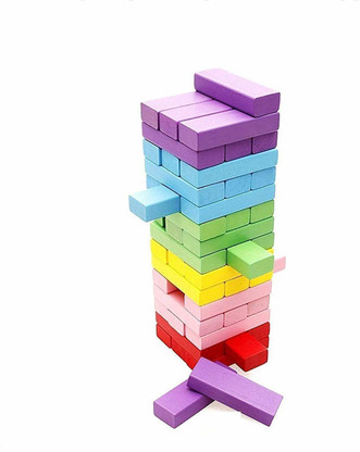 Jenga Colourful Puzzle Game 54 Pcs 