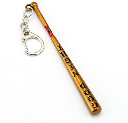 Suicide Squad Harley Quinn Good Night Baseball Bat Keychain Key Ring ~bronze ☆ 