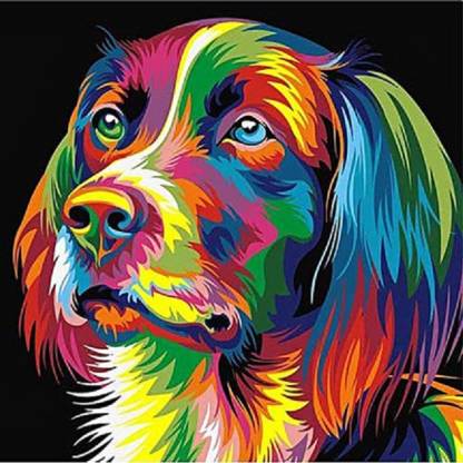 ADROIT ENTERPRISE Modern Animal Abstract Dog Colorful Canvas Painting 12x15  in Acrylic 15 inch x 12 inch Painting Price in India - Buy ADROIT  ENTERPRISE Modern Animal Abstract Dog Colorful Canvas Painting