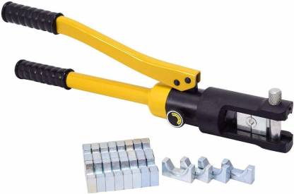 10T Hydraulic Wire Cable Lug Crimper Terminal Crimping Tools w/ 7 Dies 6-120mm²