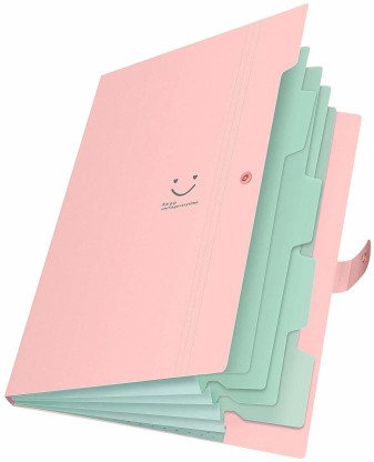 YooFun Smile Creative 5-pocket Expanding file Folder Grass-green 