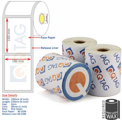Q 100mm X 150mm 4 X 6 250 Labels Roll Pack Of 3 Barcode Labels Permanent Type Paper Label Price In India Buy Q 100mm X 150mm 4 X 6