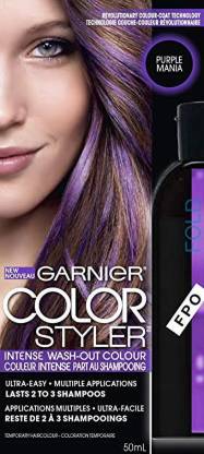 GARNIER Hair Color Color Styler Intense Wash Out Color, Purple Mania ,  Purple - Price in India, Buy GARNIER Hair Color Color Styler Intense Wash  Out Color, Purple Mania , Purple Online