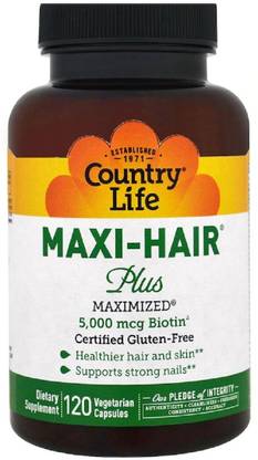 Country Life Maxi Hair Plus, 5,000 mcg, 120 Veggie Caps Price in India - Buy Country Life Maxi Hair Plus, 5,000 mcg, 120 Veggie Caps online at Country Life Maxi Hair Plus, 5,000 mcg, 120 Veggie Caps Price in India - Buy Country Life Maxi Hair Plus, 5,000 mcg, 120 Veggie Caps online at