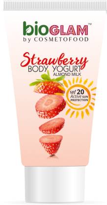 Cosmetofood Bioglam Organic Strawberry Body Yogurt with SPF 20  (25 g)