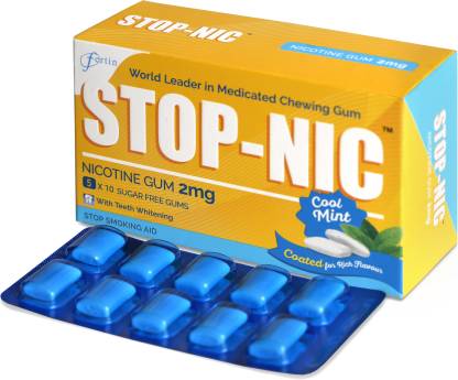STOP - NIC Nicotine Gum 2mg, Cool Mint, Sugar-free, Stop Smoking Aid, 10 Gums Per Blister Smoking Cessations