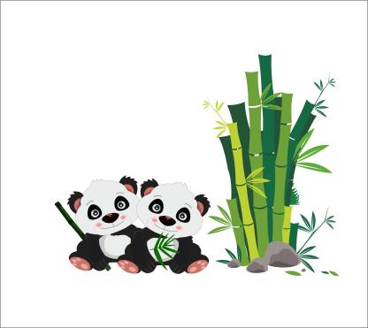 Divine studio 91 cm Cute Baby Panda With Bamboo Tree Wall Sticker Self  Adhesive Sticker Price in India - Buy Divine studio 91 cm Cute Baby Panda  With Bamboo Tree Wall Sticker