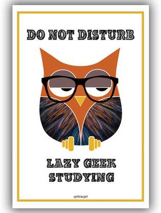 Poster For Room And Office Humor Funny With Warning Quote Dnd Lazy Geek Studying Paper Print 18inch X 12inch Unframed Photographic Paper Artinkart Posters Art Paintings Decorative Quotes Motivation Typography