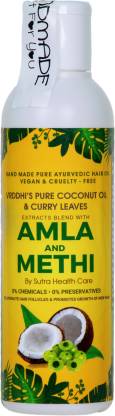 Vriddhi 100% Organic Amla Hair Oil with Methi and Curry Leaves - Natural  Hair Growth Oil to Reduce Hair Loss and Rejuvenate Follicles - No  Preservatives or Chemicals Hair Oil - Price