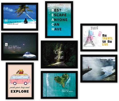 Travel Theme Framed Posters With Glass Frame Home Decor Wall Art Paper Print Decorative Posters In India Buy Art Film Design Movie Music Nature And Educational Paintings Wallpapers At Flipkart Com