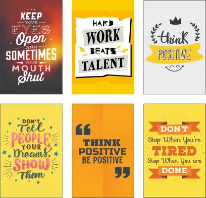 Combo Pack of 6 HD Motivational Wall Posters and Inspirational Quotes ...