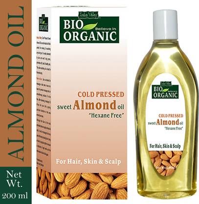 Indus Valley Bio Organic Cold Pressed Sweet Almond Oil Hair Oil