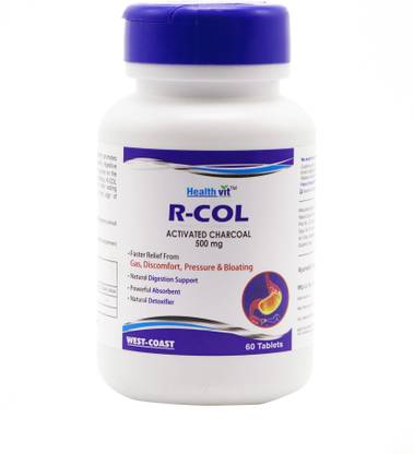 healthvit r col activated charcoal 500mg 60 tablets