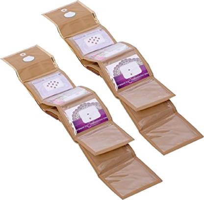 KUBER INDUSTRIES Tissue Laminated 2 Pieces Foldable Bindi Kit, Organiser/Box-Upto 16 Packets (Golden) - CTKTC22787 Make Up Vanity Box