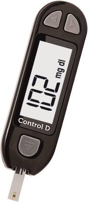Control D Sugar Testing Monitor with 5 Strips Glucometer (Black)