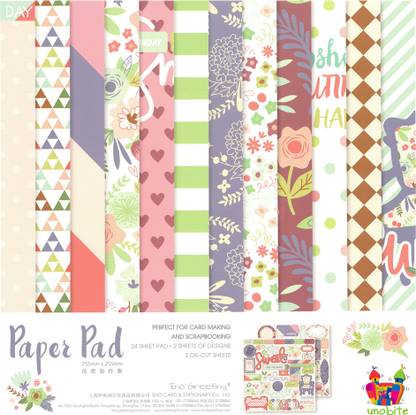 Unobite Diy 10 X 10 Scrapbook Printed Papers For Art N Craft And Greeting Cards 12 Design Each 2 Piece 24 Printed Sheet 2 Die Cut Sheets Ubsb110 Diy 10 X 10