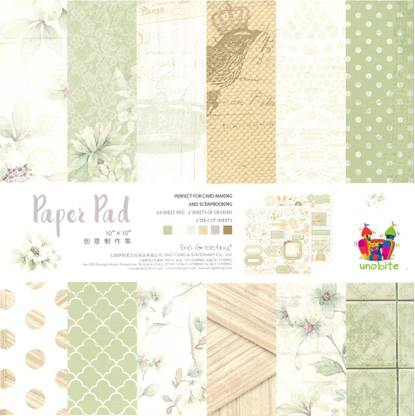 Unobite Diy 10 X 10 Scrapbook Printed Papers For Art N Craft And Greeting Cards 12 Design Each 2 Piece 24 Printed Sheet 2 Die Cut Sheets Ubsb106 Diy 10 X 10