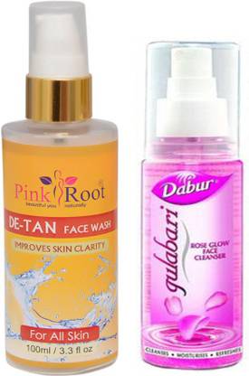 Pinkroot De Tan Face Wash With Dabur Gulabari Rose Glow Face Cleanser 100ml Price In India Buy Pinkroot De Tan Face Wash With Dabur Gulabari Rose Glow Face Cleanser 100ml Online At Flipkart Com