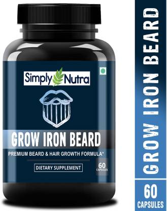 Simply Nutra Grow Iron Beard Supplement with Vitamins for Fuller, Thicker,  Manlier Hair Price in India - Buy Simply Nutra Grow Iron Beard Supplement  with Vitamins for Fuller, Thicker, Manlier Hair online