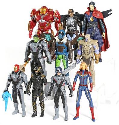 Toy Mela 10 Pcs Avengers Quantum Series Hulkbusters Falcon Doctor Strange Thanos Hulk Iron Man Captain America Captain Marvel 17 Cms Action Toy Set 10 Pcs Avengers Quantum Series Hulkbusters Falcon Doctor