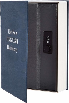 Bleu Moclever Secret livre coffre-fort anglais dictionnaire Diversion Secret caché Cash Boîte de largent à bijoux Sécurité Portable Safe Box avec 2 clés 