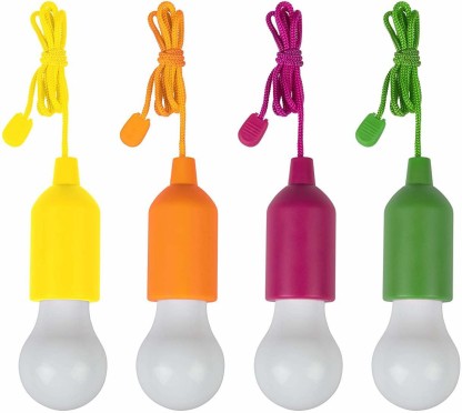 Creative LED Hanging Light Bulb Battery Powered Colorful Pull Cord Bulbs H1 