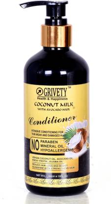 GRIVETY Coconut Milk With Avocado Hair Smoothening Conditioner For Thin  Weak And Damage Hair - Price in India, Buy GRIVETY Coconut Milk With  Avocado Hair Smoothening Conditioner For Thin Weak And Damage