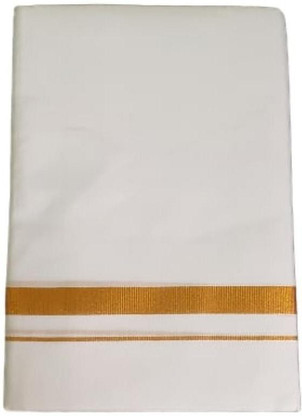 White dhoti with golden border Sale