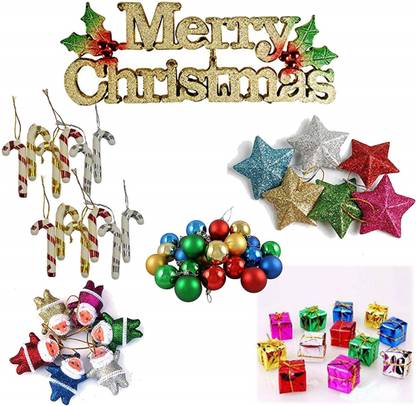 Christmas Tree Ornaments Kashish Trends Pack Of 68 Pcs Mix Christmas Tree Ornaments Xmas Tree Hangings Ornaments For Christmas Tree Decoration Item Christmas Party Props Favors Dd5002 Topper Ornaments Pack Of 68 Price In India