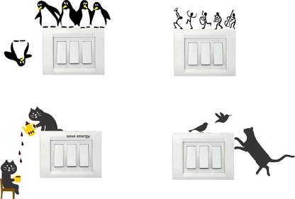 Asmi Collections Light Switches - Set of 4 Small Removable Sticker
