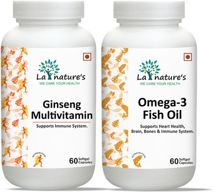 La Natures Ginseng Multivitamin + Fish Oil Omega 3 Capsule Price in India -  Buy La Natures Ginseng Multivitamin + Fish Oil Omega 3 Capsule online at  Flipkart.com