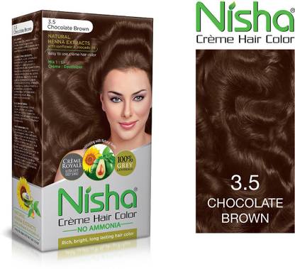 Nisha Creme Hair Color Rich Bright Long-Lasting Natural Henna Extract , CHOCOLATE  BROWN  - Price in India, Buy Nisha Creme Hair Color Rich Bright  Long-Lasting Natural Henna Extract , CHOCOLATE BROWN