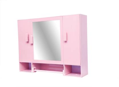 Three Door Plastic Bathroom Mirror, Bathroom Wall Cabinet With Mirrored Door And Shelves